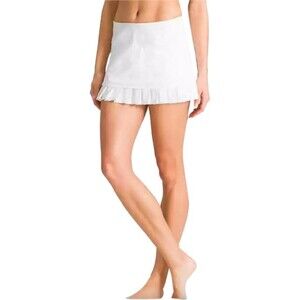 Athleta Arctic White Good Match Workout Athletic Tennis Golf Ruffled Skirt LP